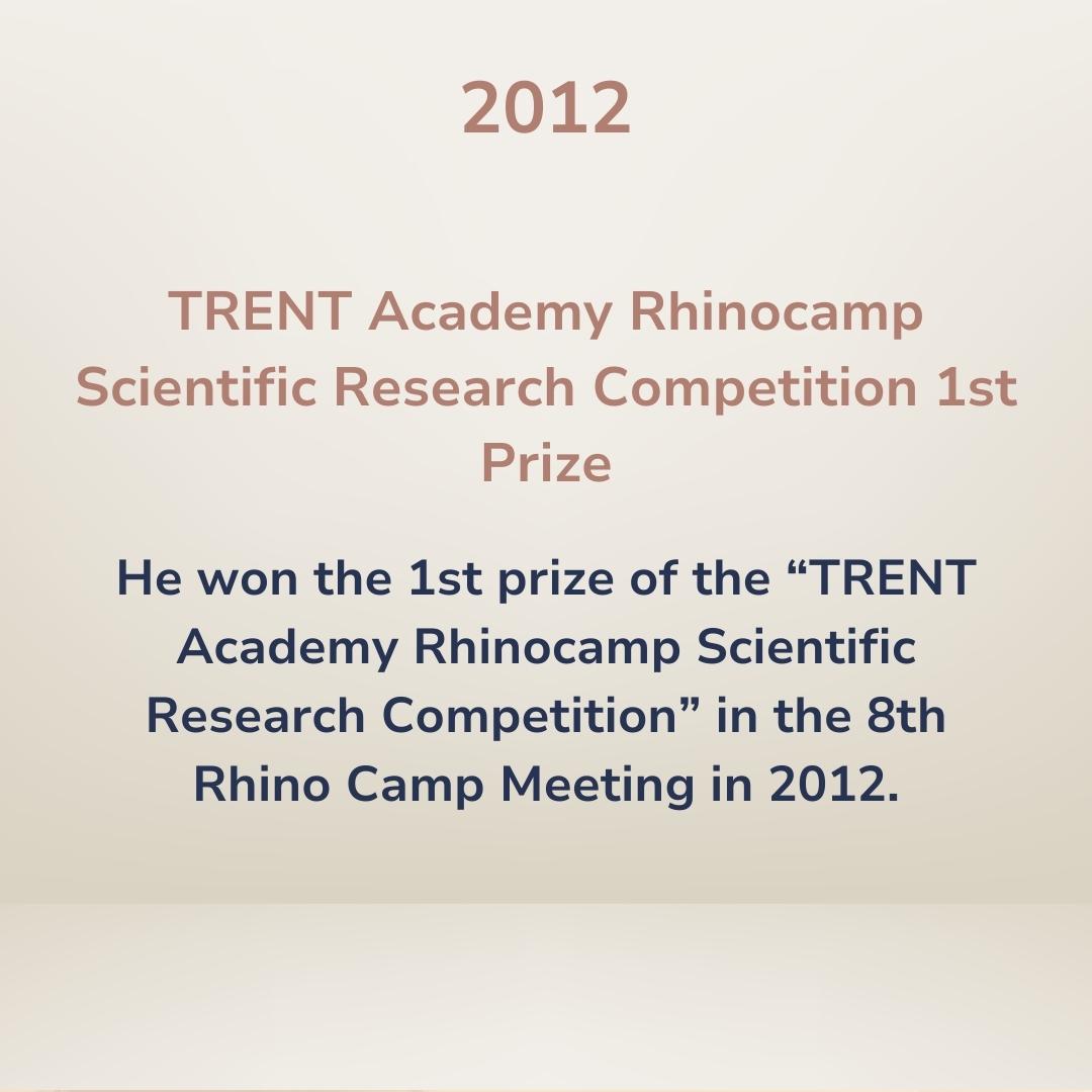 TRENT Academy Rhinocamp Scientific Research Competiton 1st Prize